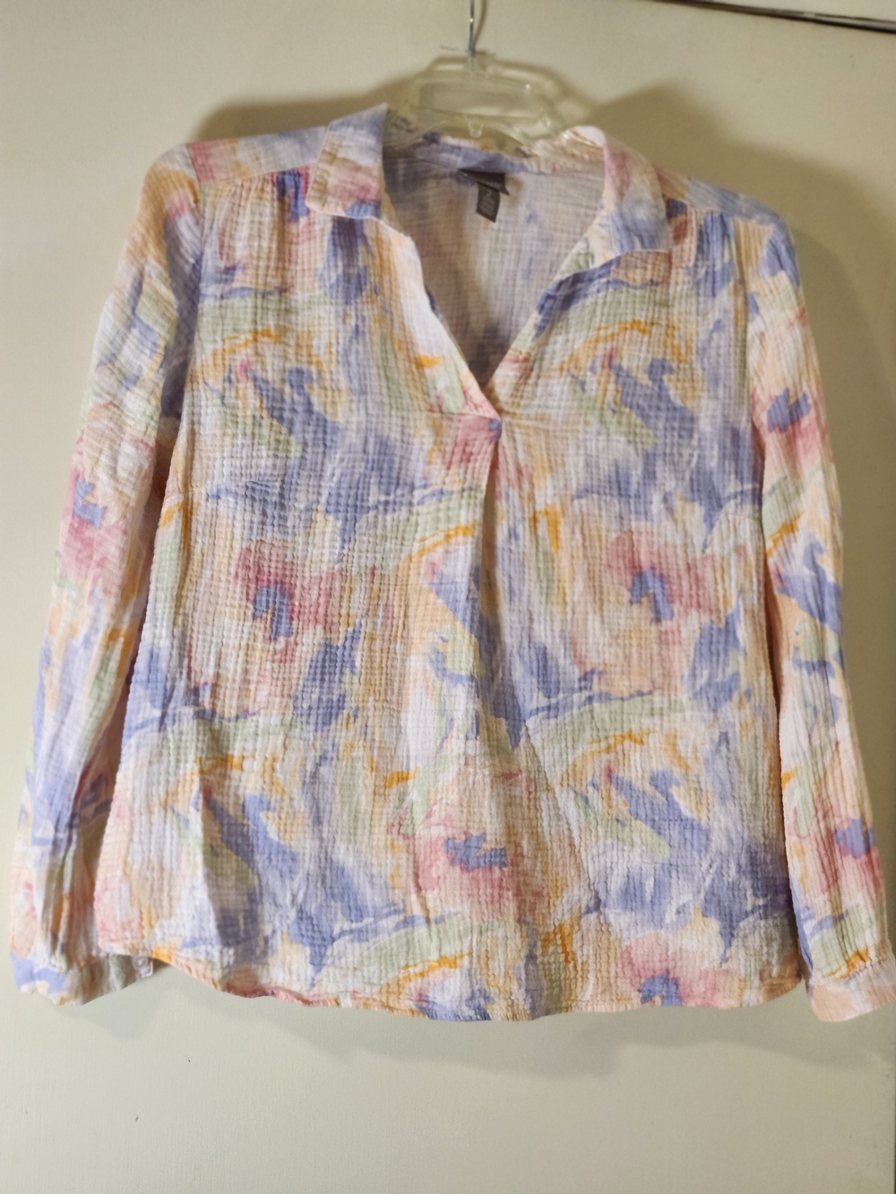 Chico's‎ Pastel Watercolor Button-Down Blouse
